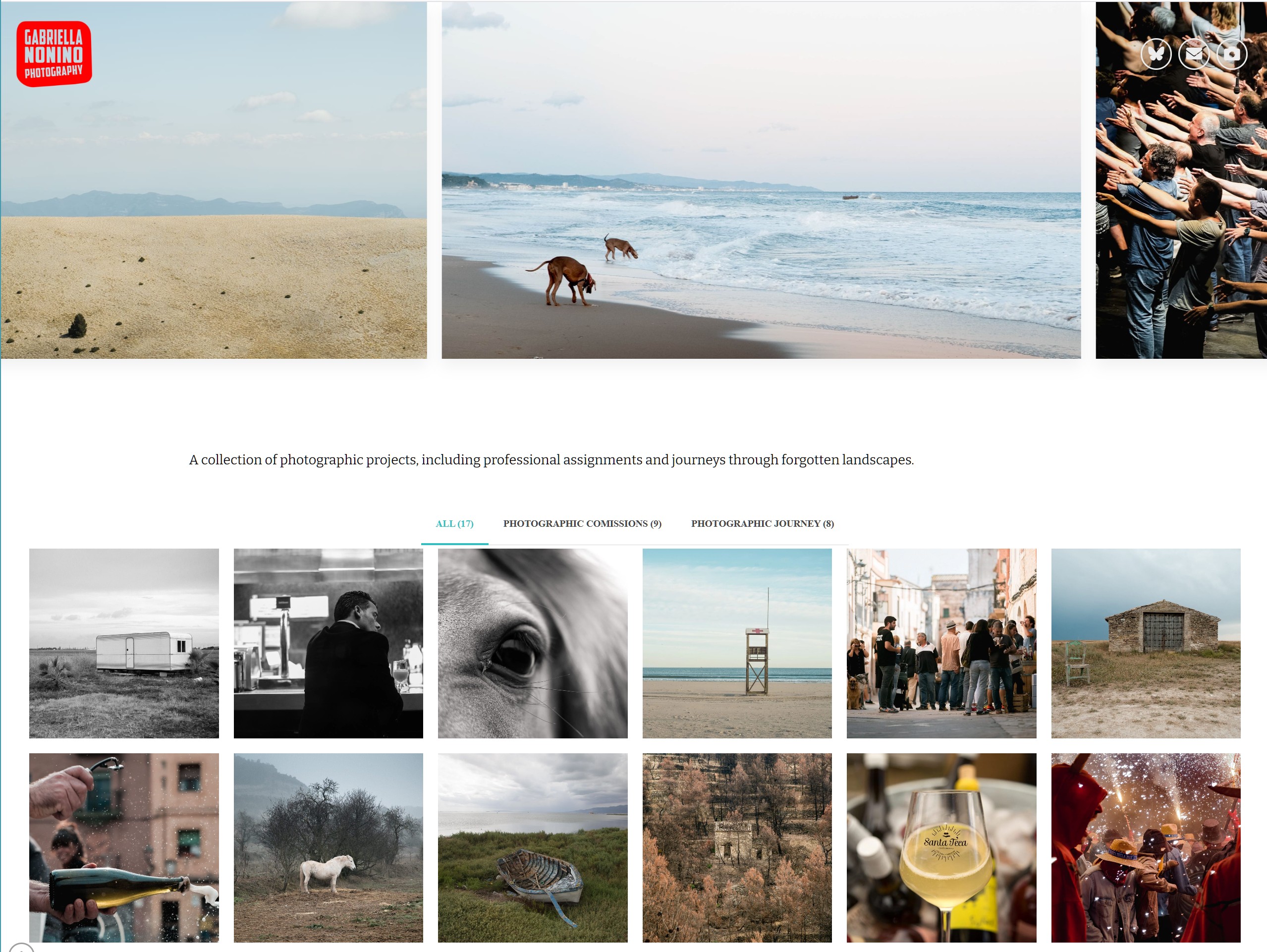 BeBang web design portfolio Gabriella Nonino Photography